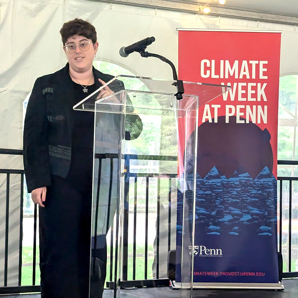 Nat Glasgow (MES '26-exp) speaks at the 1.5* Minute Student Climate Lectures